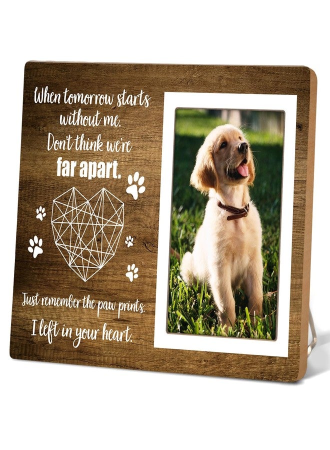 Itsoly Dog Memorial Picture Frame,Pet Wooden Memorial Gifts Picture Frame for Loss of Pet Sympathy Keepsake Gifts, When Tomorrow Starts Without Me 4x6 Photo12P114 - Image 1